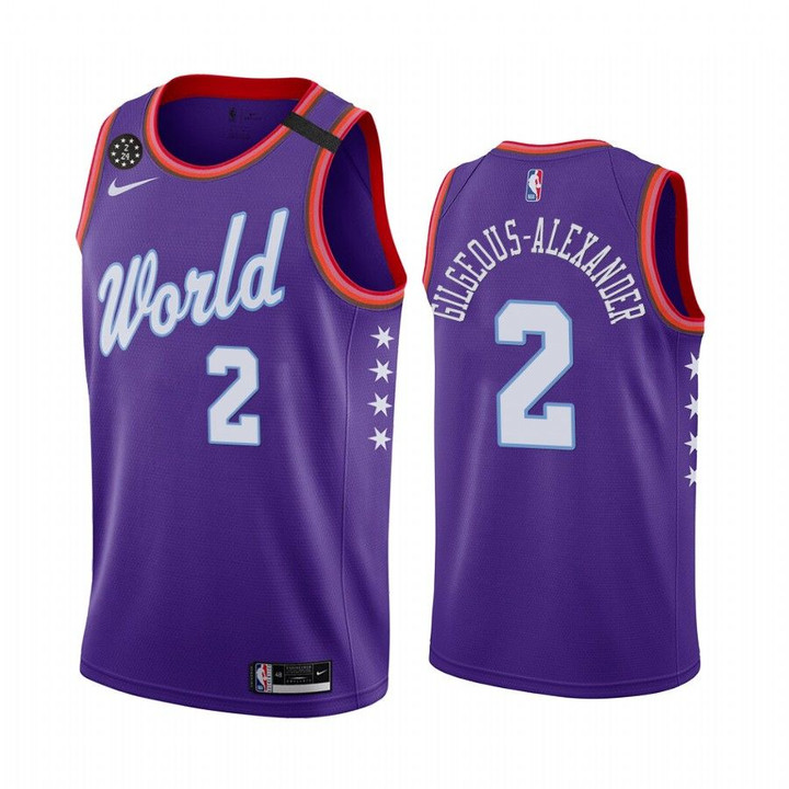 World Team 2020 NBA Rising Star Shai Gilgeous-Alexander Oklahoma City Thunder Jersey Purple