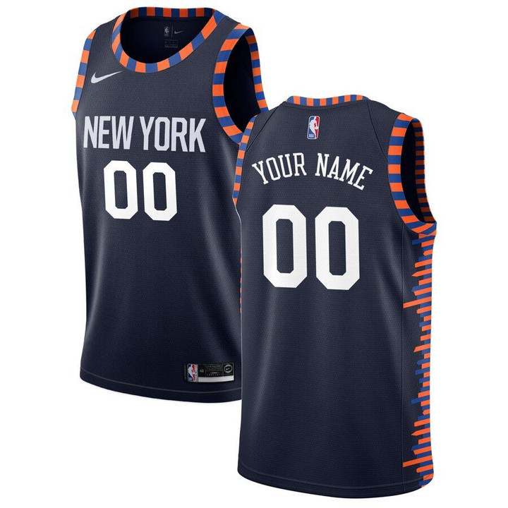New York Knicks Nike 2019/20 Swingman Custom Jersey - City Edition - Navy