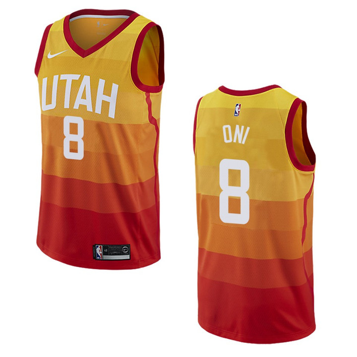 Men's Utah Jazz #8 Miye Oni City Swingman Jersey - Orange