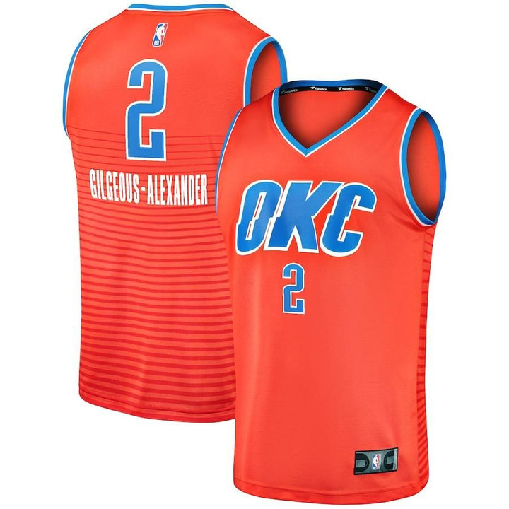 Shai Gilgeous-Alexander Oklahoma City Thunder Fanatics Branded Fast Break Team Replica Jersey - Statement Edition - Orange