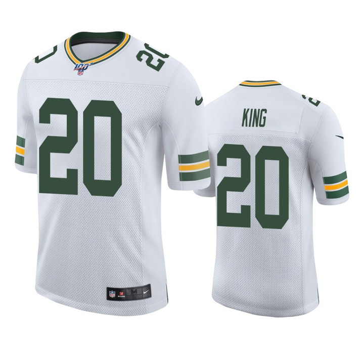 Green Bay Packers Kevin King White 100th Season Vapor Limited Jersey