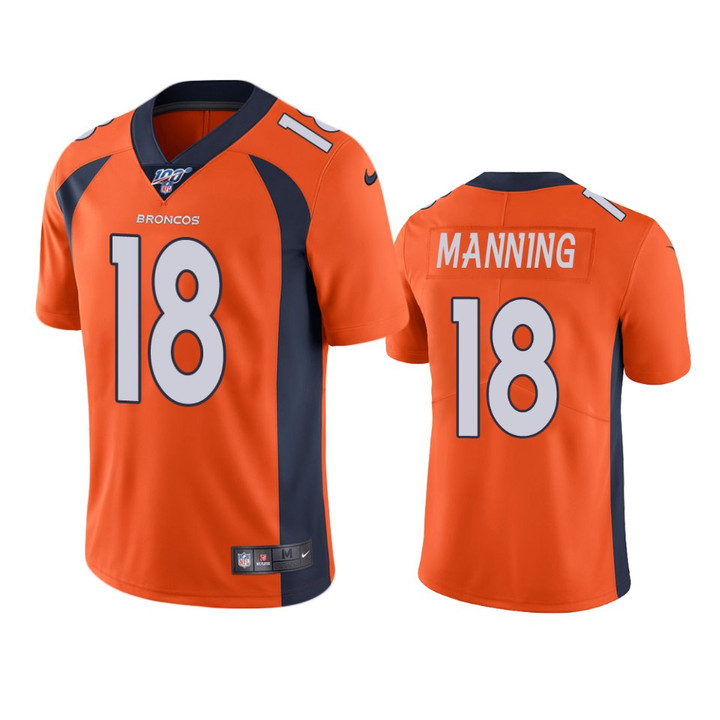 Denver Broncos Peyton Manning Orange 100th Season Vapor Limited Jersey