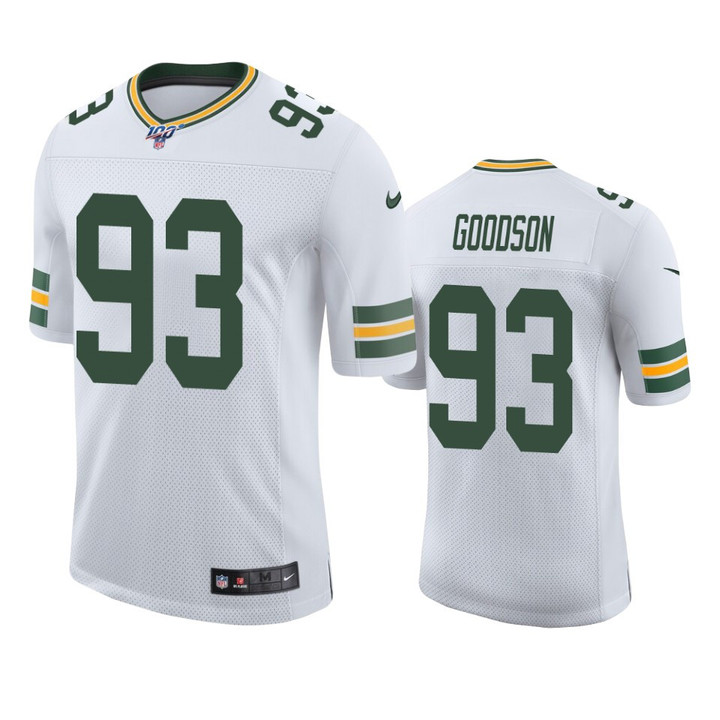 Green Bay Packers B.J. Goodson White 100th Season Vapor Limited Jersey
