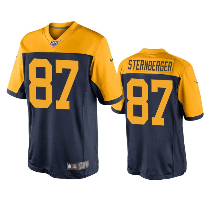 Green Bay Packers Jace Sternberger Navy 100th Season Throwback Jersey