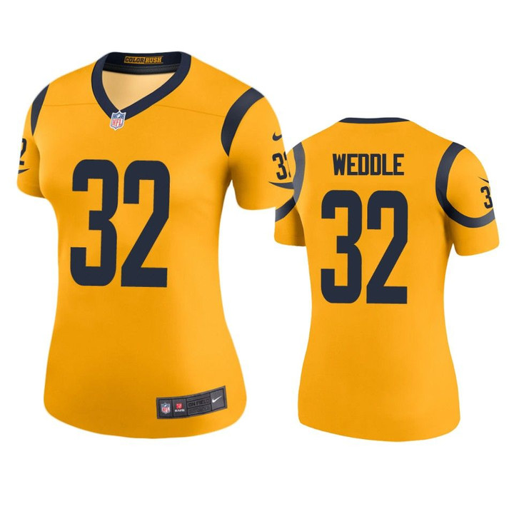 Eric Weddle Rams Gold Color Rush Legend Jersey