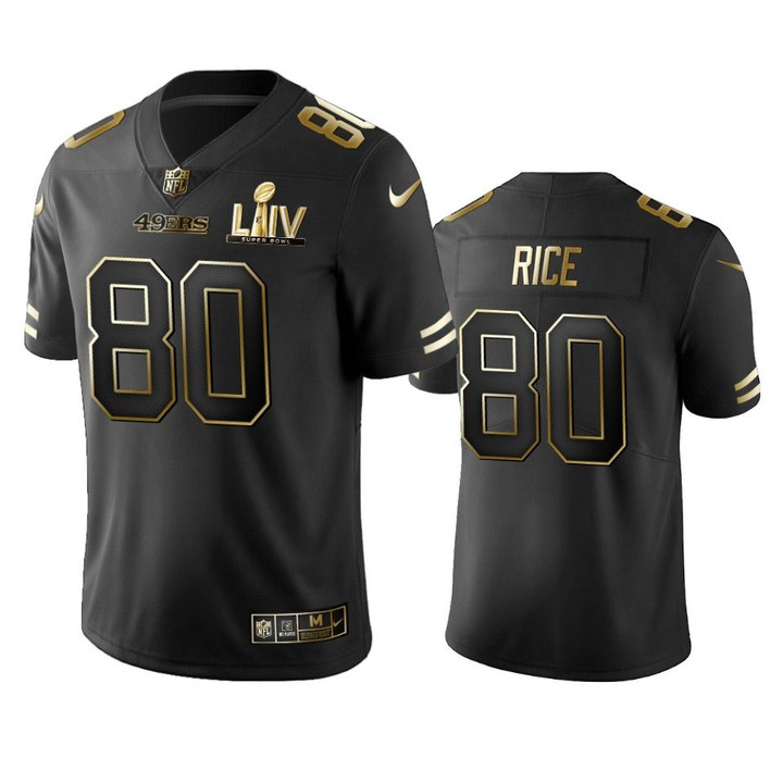 Jerry Rice 49ers Black Super Bowl LIV Golden Edition Jersey