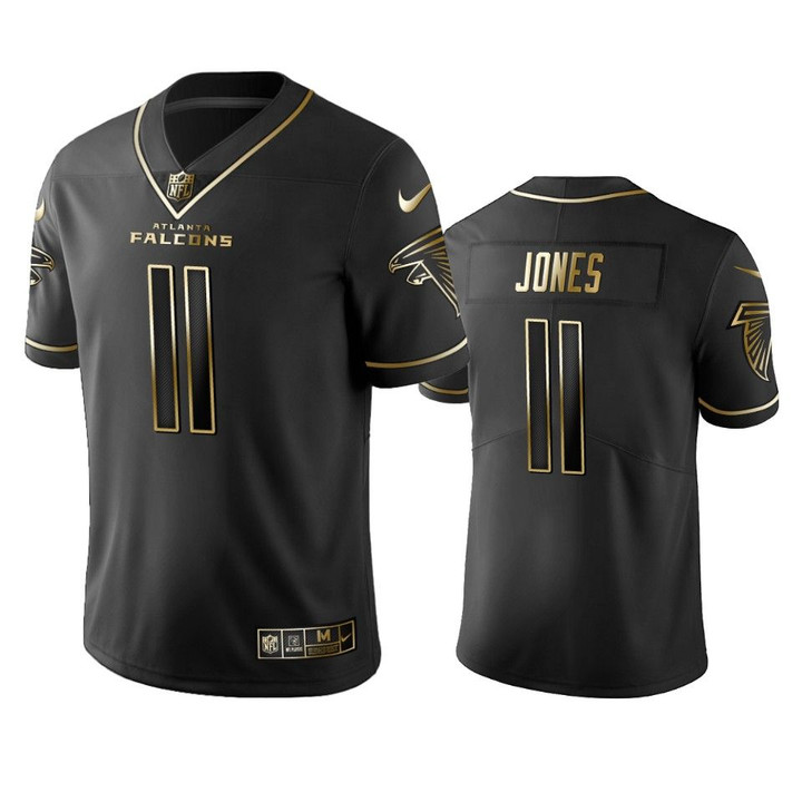 NFL 100 Julio Jones Atlanta Falcons Black Golden Edition Vapor Untouchable Limited Jersey - Men's