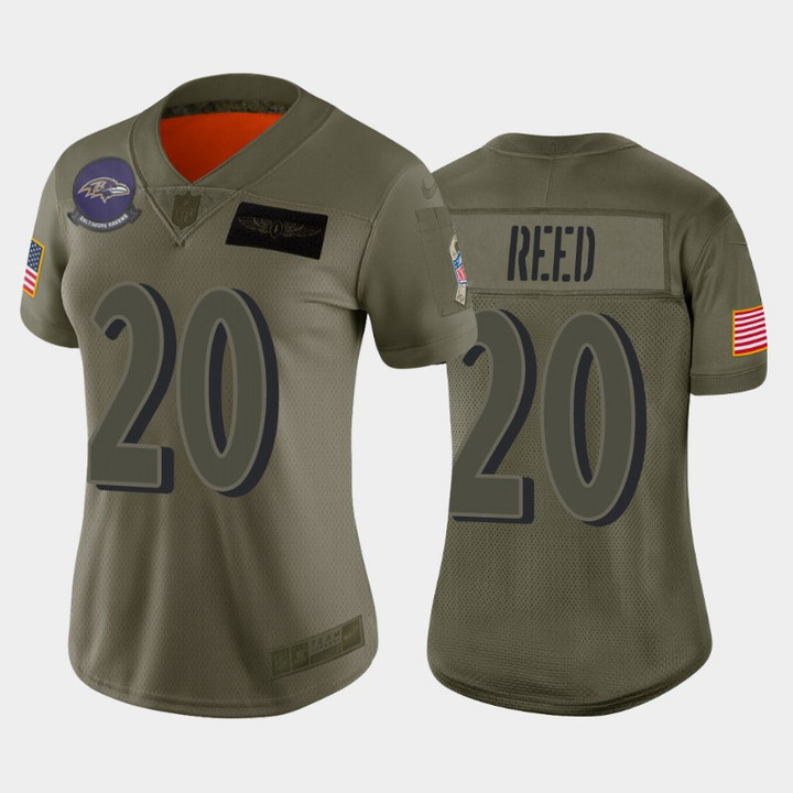 Women's Baltimore Ravens Ed Reed Camo 2019 Salute to Service Limited Jersey