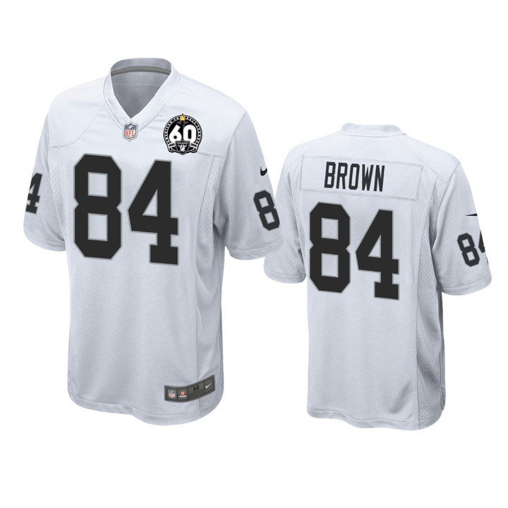 Oakland Raiders Antonio Brown White 60th Anniversary Game Jersey