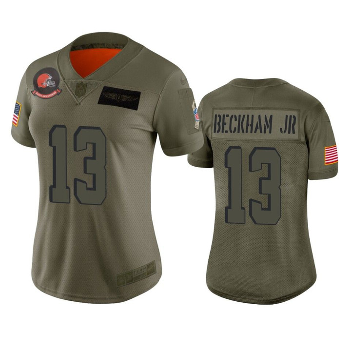 Women's Cleveland Browns Odell Beckham Jr Camo 2019 Salute to Service Limited Jersey