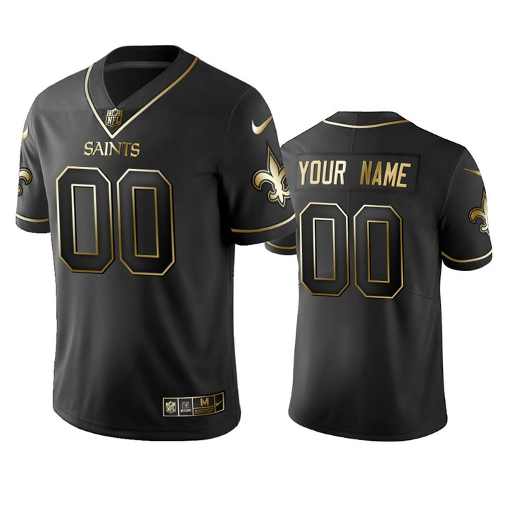 2019 New Orleans Saints Custom Black Golden Edition Vapor Untouchable Limited Jersey - Men's
