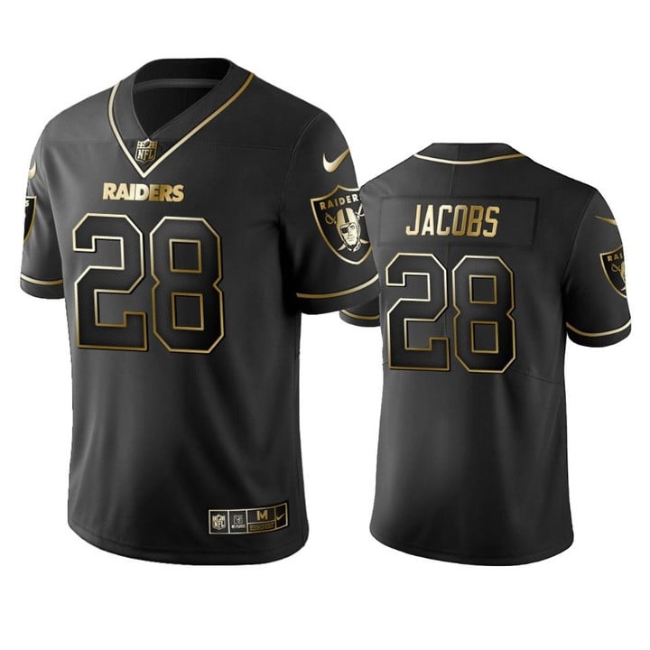 Oakland Raiders Josh Jacobs Black 2019 Vapor Limited Golden Edition Jersey