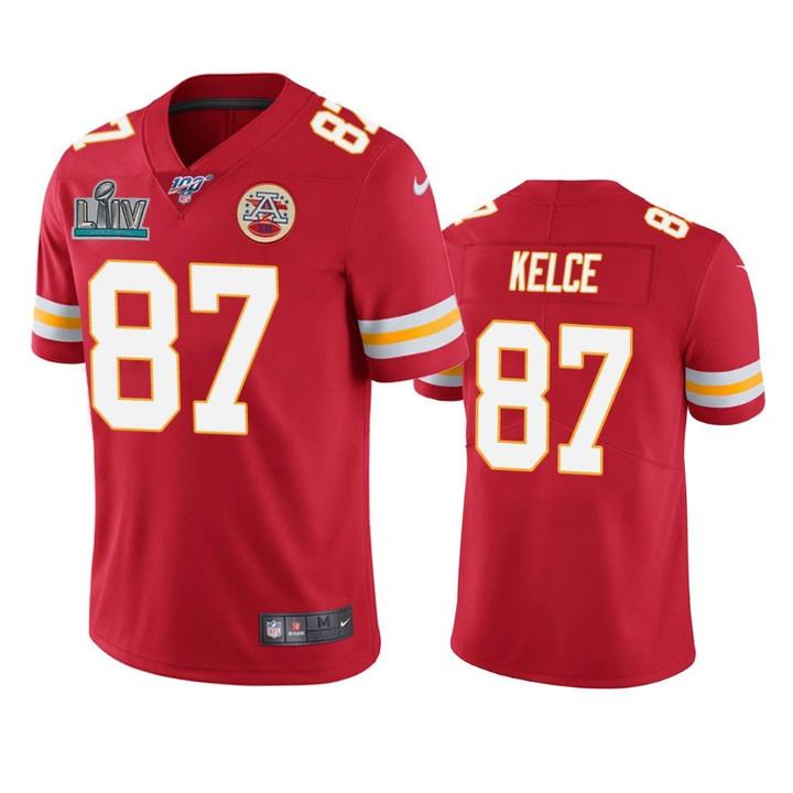 Kansas City Chiefs Travis Kelce Red Super Bowl LIV Vapor Limited Jersey