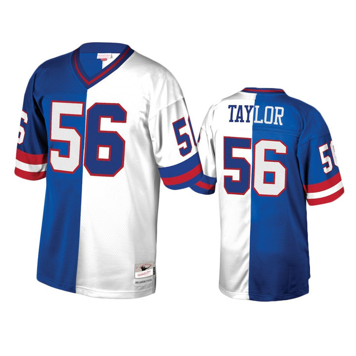 New York Giants Lawrence Taylor Royal White Retired Player Split Jersey