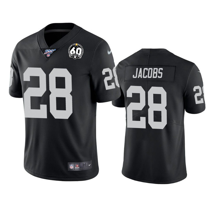 Oakland Raiders Josh Jacobs Black 60th Anniversary Vapor Limited Jersey