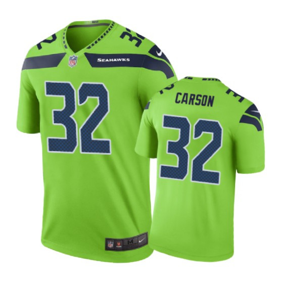 Seattle Seahawks #32 Chris Carson Nike color rush Green Jersey