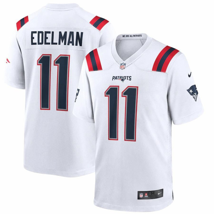 Men's New England Patriots Julian Edelman Nike White Game Jersey