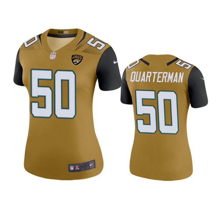 Jacksonville Jaguars Shaquille Quarterman Gold Color Rush Legend Jersey