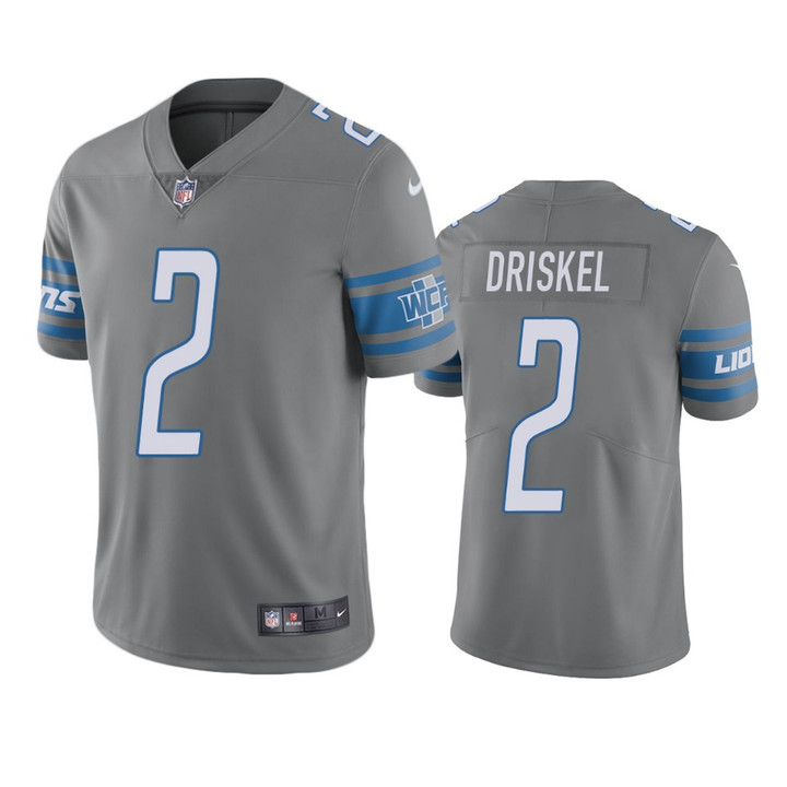 Jeff Driskel Lions Steel Color Rush Limited Jersey