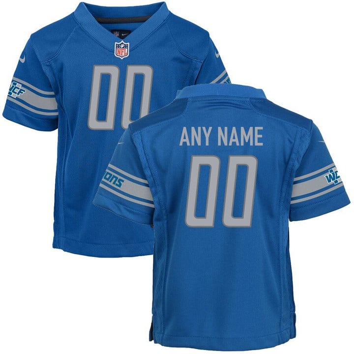 Detroit Lions Nike Toddler Team Color Custom Game Jersey - Blue