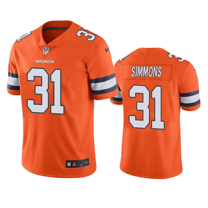 Denver Broncos Justin Simmons Orange Nike Color Rush Limited jersey
