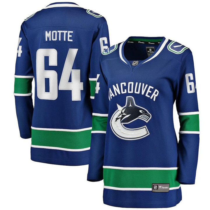 Tyler Motte Vancouver Canucks Fanatics Branded Women's Home Breakaway Player Jersey - Blue