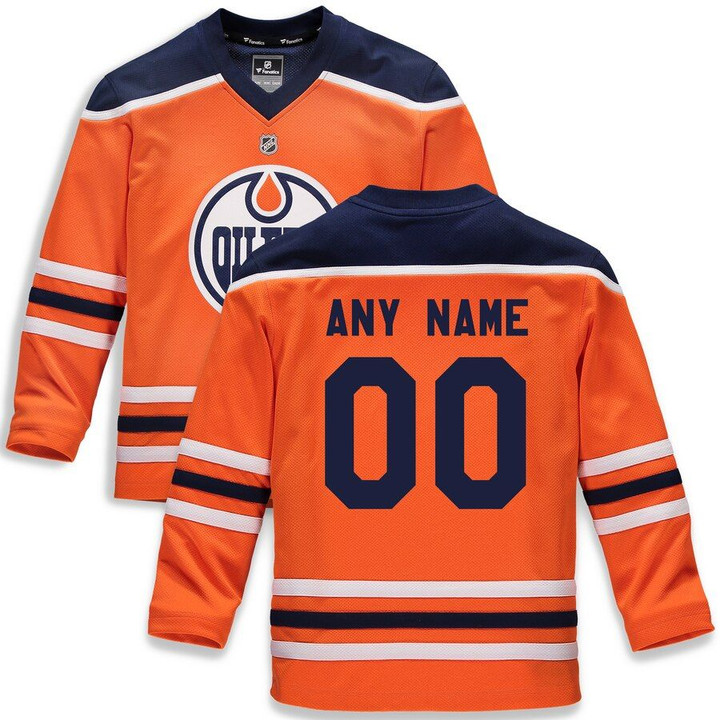 Edmonton Oilers Fanatics Branded Youth Home Replica Custom Jersey - Orange