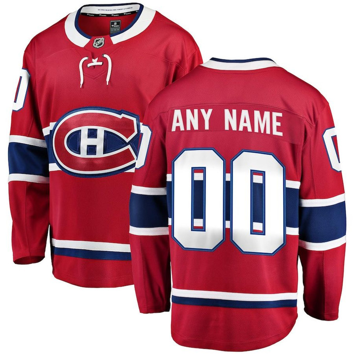 Montreal Canadiens Fanatics Branded Home Breakaway Custom Jersey - Red