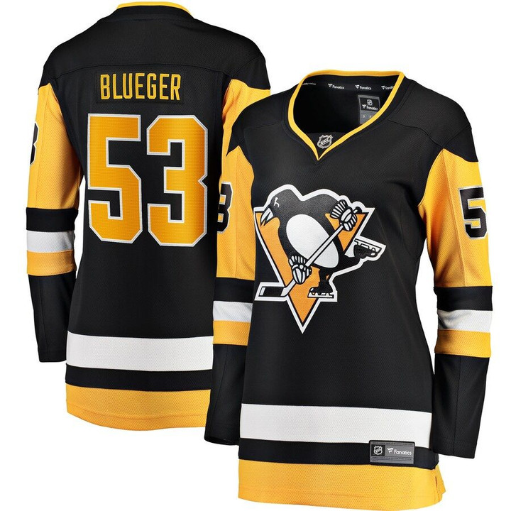 Teddy Blueger Pittsburgh Penguins Fanatics Branded Women's Home Breakaway Player Jersey - Black