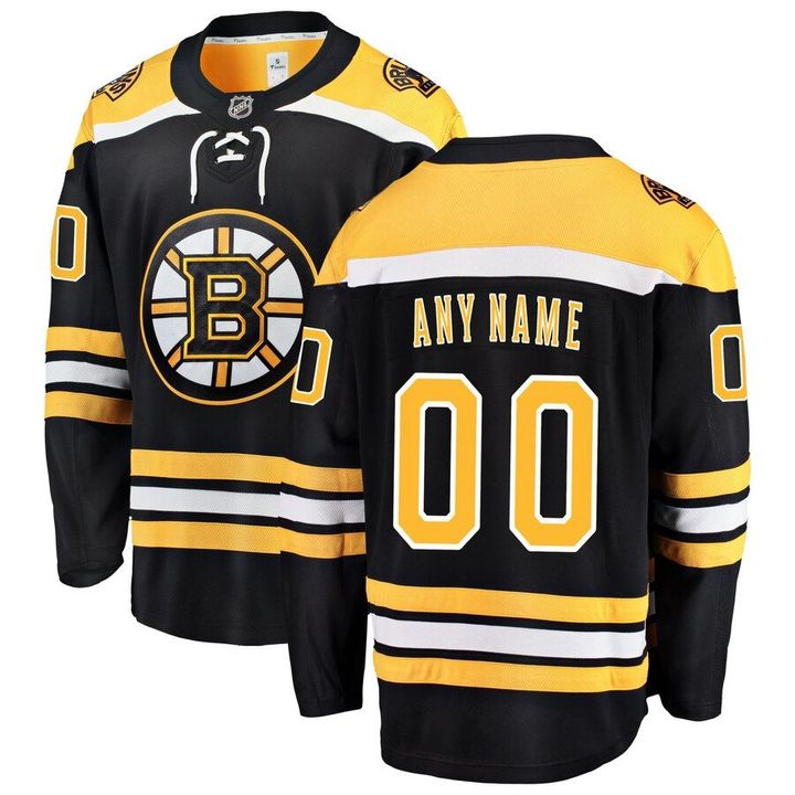 Boston Bruins Fanatics Branded Home Breakaway Custom Jersey - Black