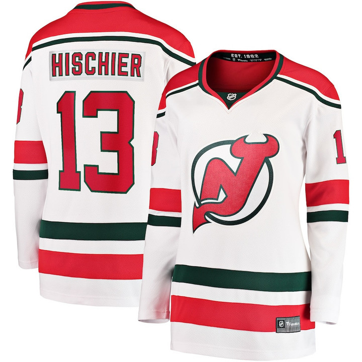 Nico Hischier New Jersey Devils Fanatics Branded Women's Alternate Premier Breakaway Player Jersey - White