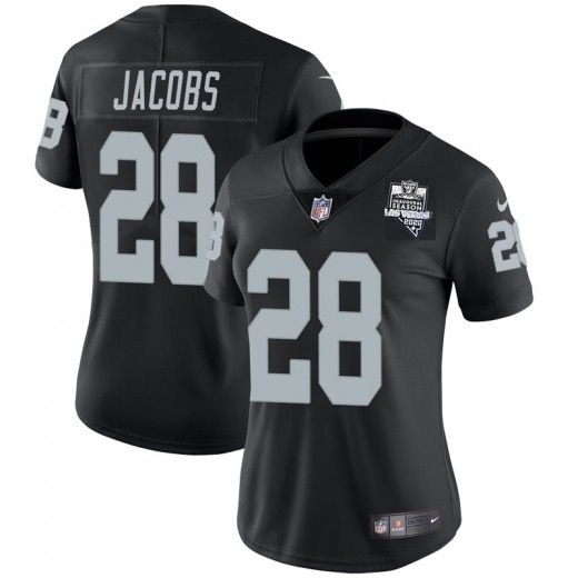 Women's Las Vegas Raiders Black #28 Josh Jacobs 2020 Inaugural Season Vapor Untouchable Limited Stitched Jersey(Run Small)