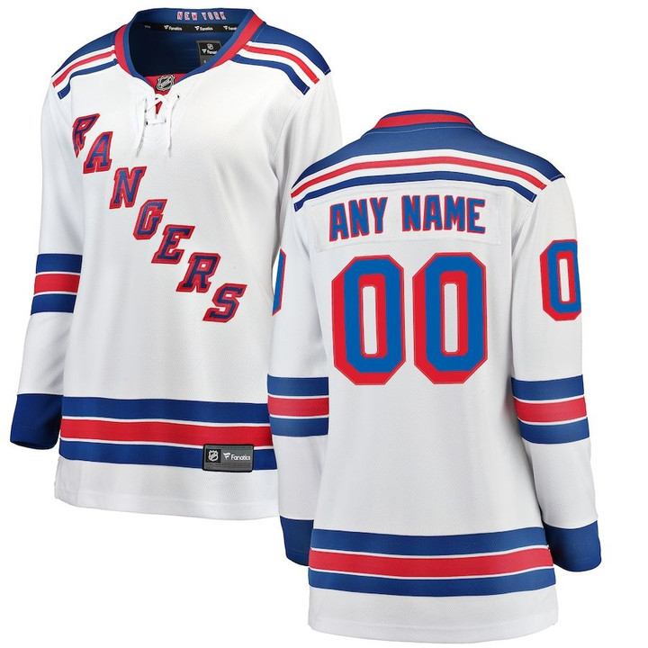 New York Rangers Fanatics Branded Women's Away Breakaway Custom Jersey - White