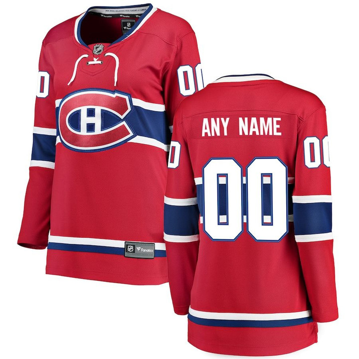 Montreal Canadiens Fanatics Branded Women's Home Breakaway Custom Jersey - Red