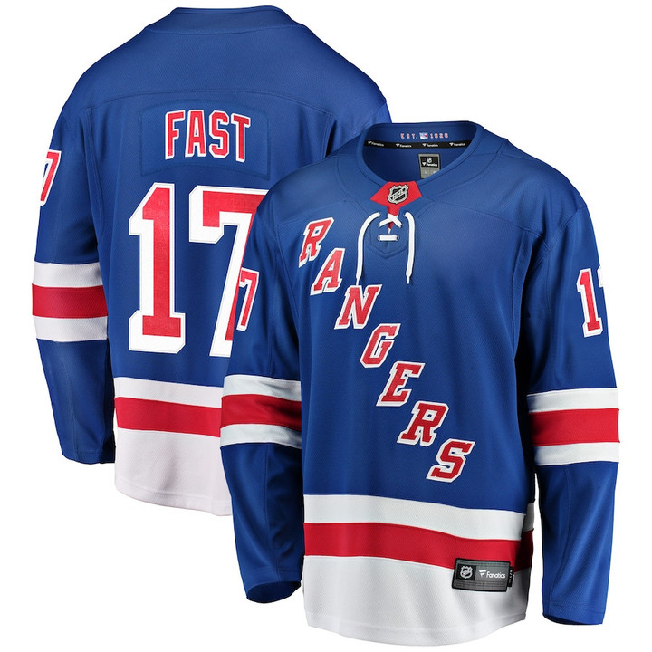 Jesper Fast New York Rangers Fanatics Branded Home Breakaway Player Jersey - Blue