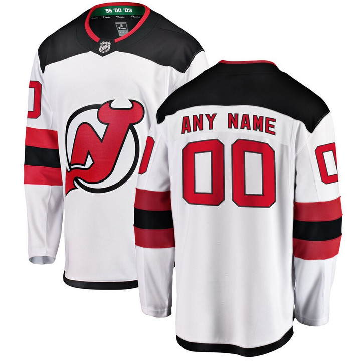 New Jersey Devils Fanatics Branded Away Breakaway Custom Jersey - White
