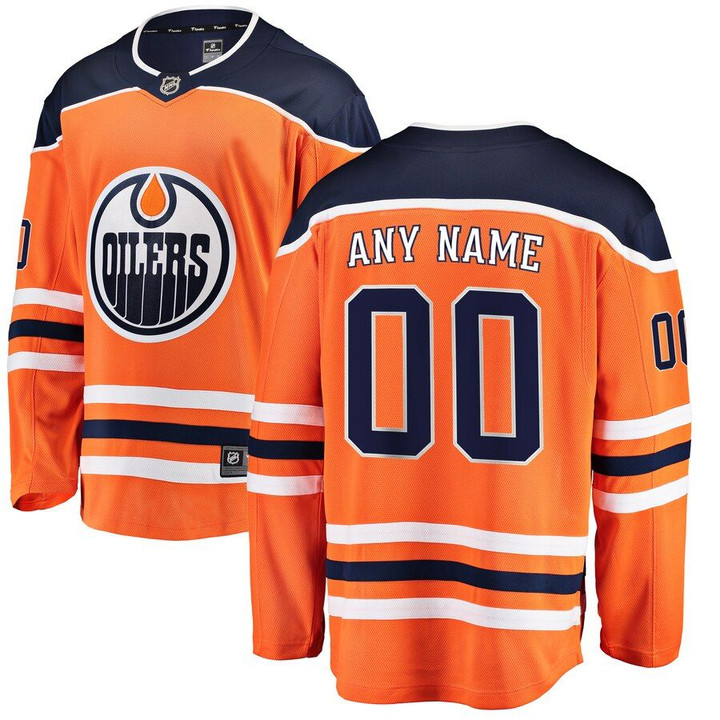 Edmonton Oilers Fanatics Branded Youth Home Breakaway Custom Jersey - Orange