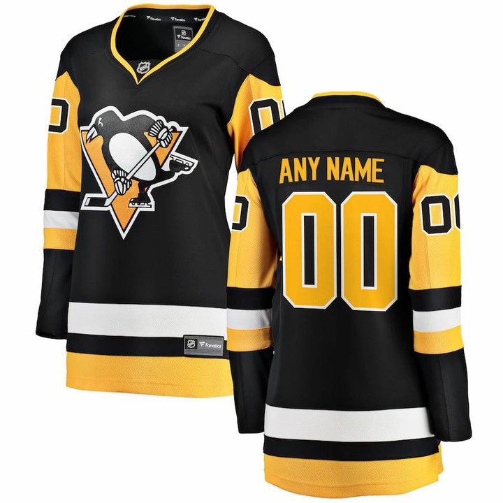 Pittsburgh Penguins Fanatics Branded Women's Home Breakaway Custom Jersey - Black