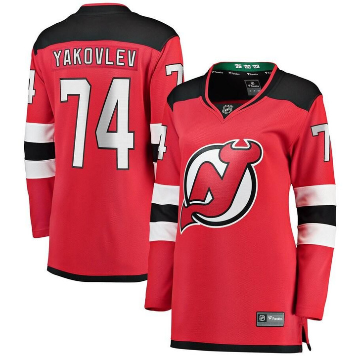 Egor Yakovlev New Jersey Devils Fanatics Branded Women's Home Breakaway Player Jersey - Red