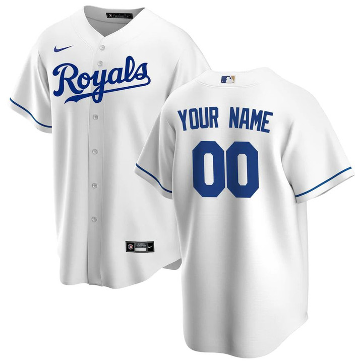 Kansas City Royals Nike Home 2020 Replica Custom Jersey - White