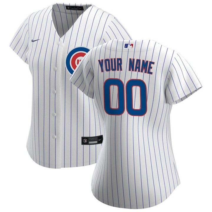 Chicago Cubs Nike Women's 2020 Home Replica Custom Jersey - White/Royal