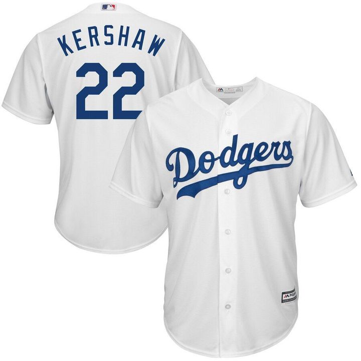 Clayton Kershaw #22 Los Angeles Dodgers Majestic Big And Tall Cool Base Player Jersey - White