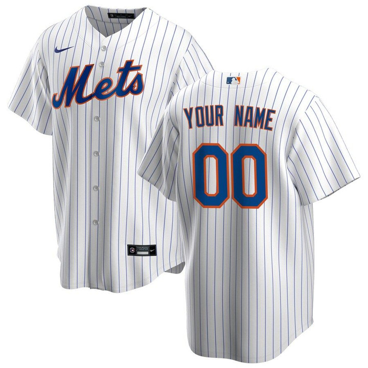 New York Mets Nike Home 2020 Replica Custom Jersey - White Royal