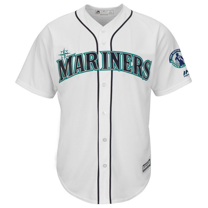 Seattle Mariners Majestic Griffey Retirement Day Patch Cool Base Team Jersey - White
