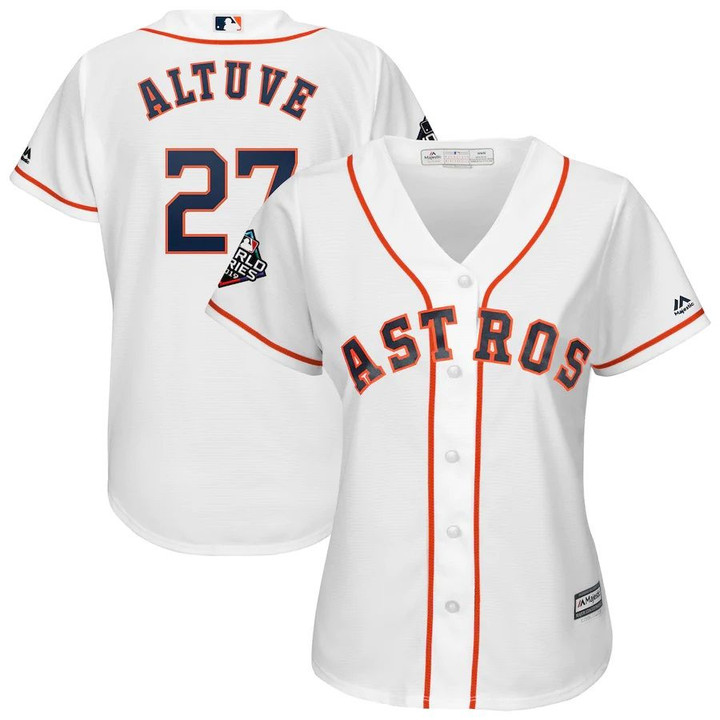 Jose Altuve Houston Astros Majestic Women's 2019 World Series Bound Official Cool Base Player Jersey - White