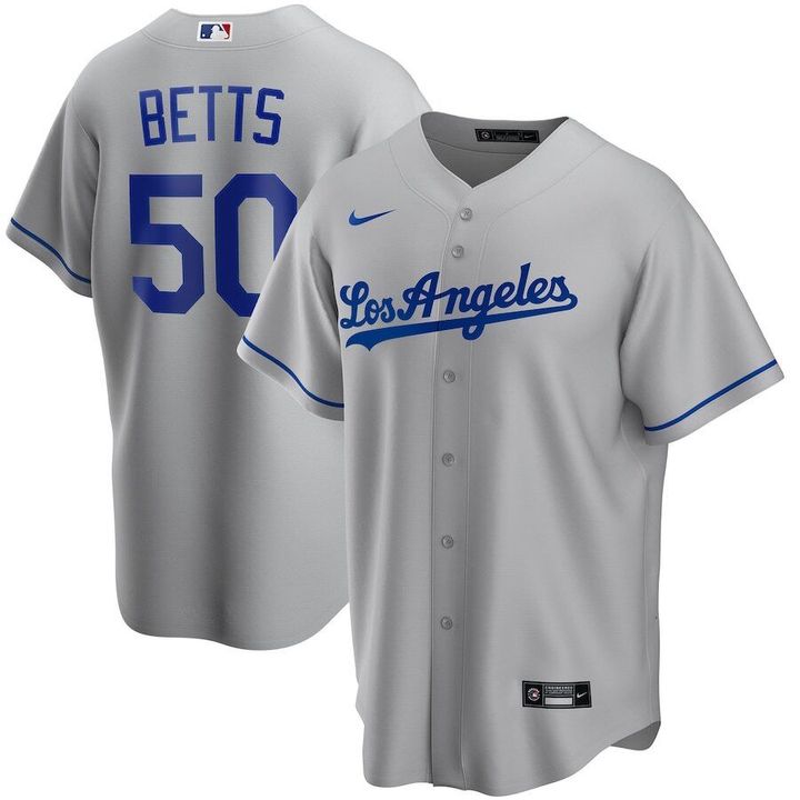 Mookie Betts Los Angeles Dodgers Nike Road 2020 Replica Player Jersey - Gray