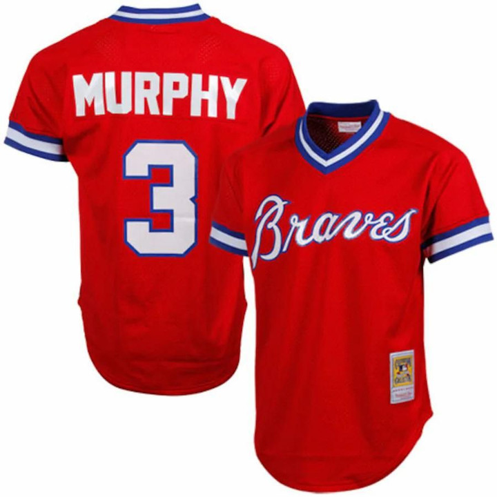 Men's Atlanta Braves Dale Murphy Mitchell & Ness Red 1980 Cooperstown Collection Mesh Batting Practice Jersey