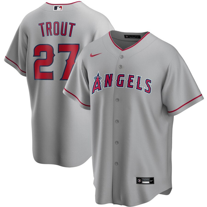 Mike Trout Los Angeles Angels Nike Road 2020 Replica Player Jersey - Silver