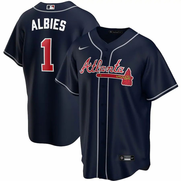 Ozzie Albies Atlanta Braves Nike Alternate 2020 Replica Player Jersey - Navy