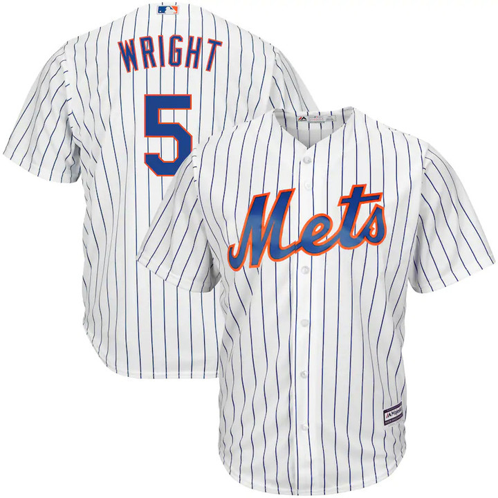 David Wright New York Mets Majestic Home Big And Tall Replica Cool Base Player Jersey - White Royal